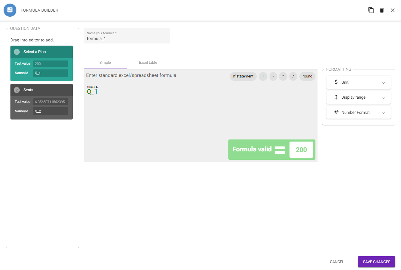 Simple Formula Builder For Web Calculators