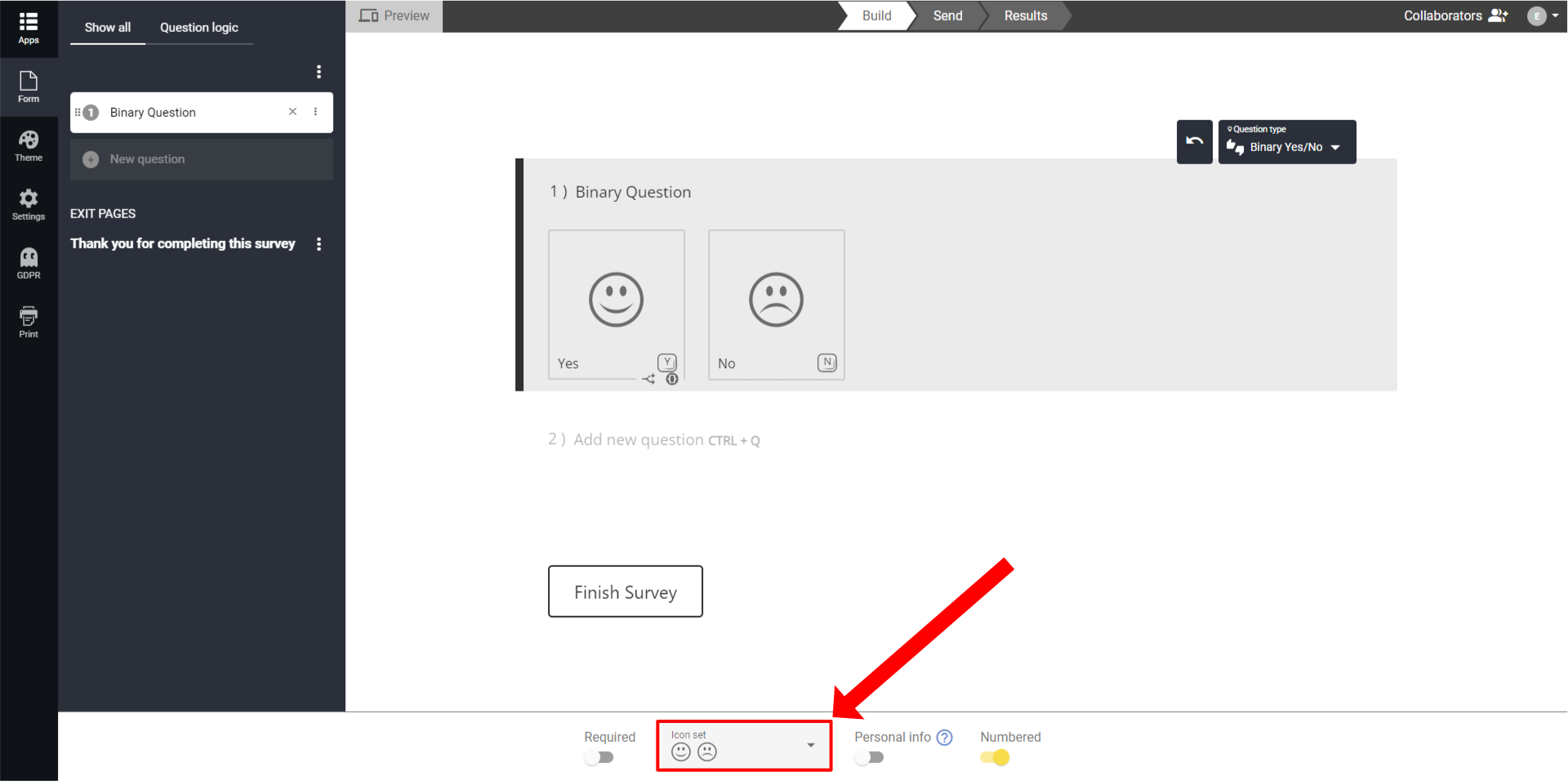 Change Icon Set For Binary Yes/No Question