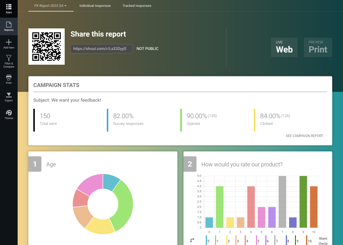 Share and Export Survey Reports