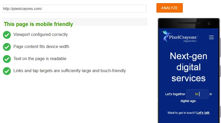 mobile friendliness